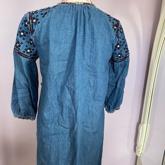 Madewell Embroidered Chambray Dress Size XS - Picture 4 of 6